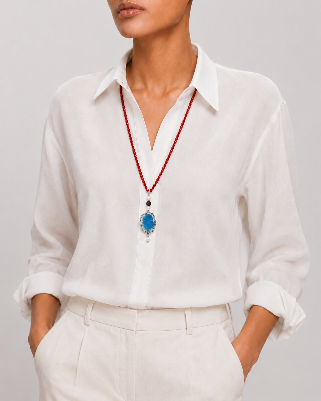 Coral Long Necklace