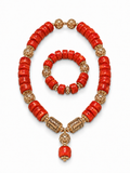 Coral Choker Necklace Set
