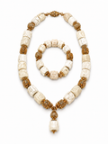 White Coral Choker Necklace Set