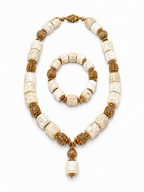 White Coral Choker Necklace Set