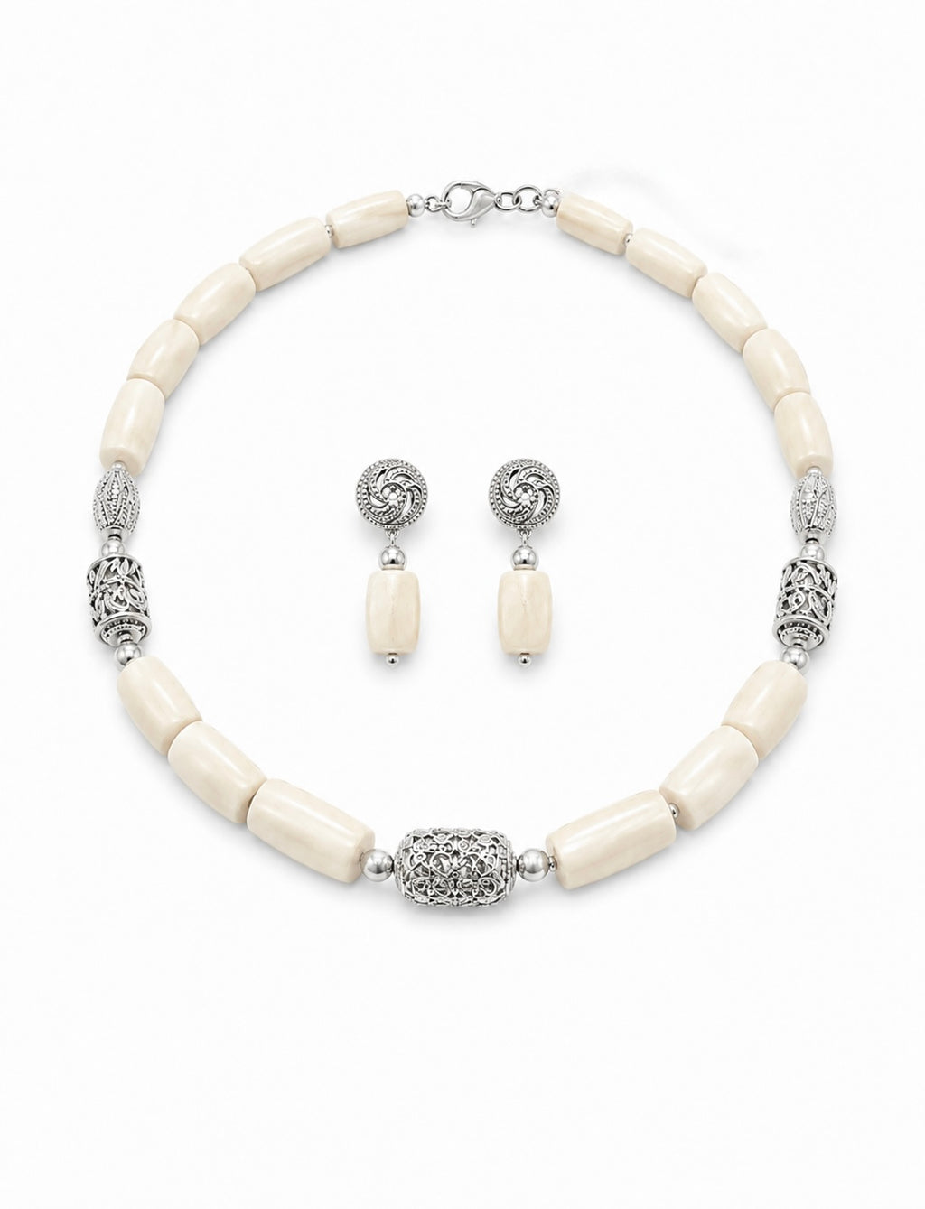 White Coral Necklace Set