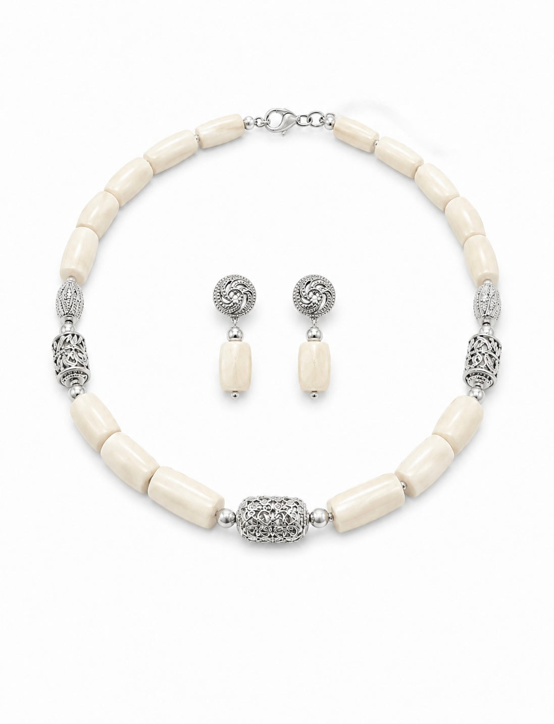 White Coral Necklace Set