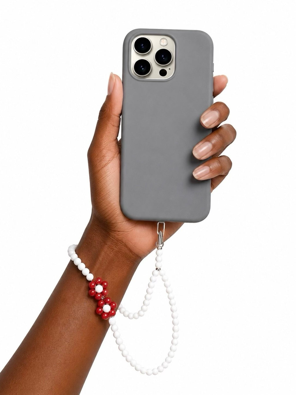 Red Flower Phone Wristlet