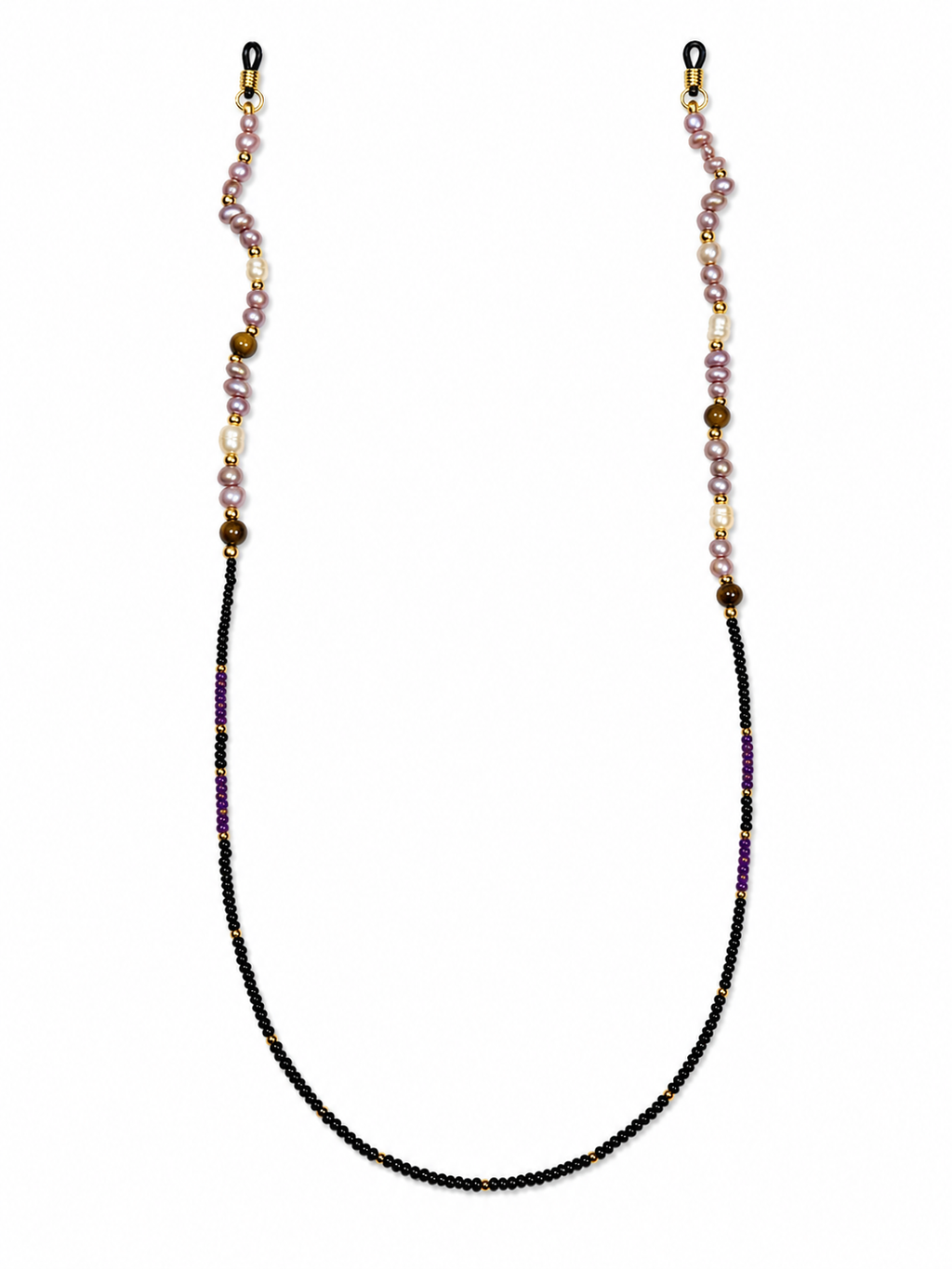 Purple Pearl Black Bead Eyewear Chain