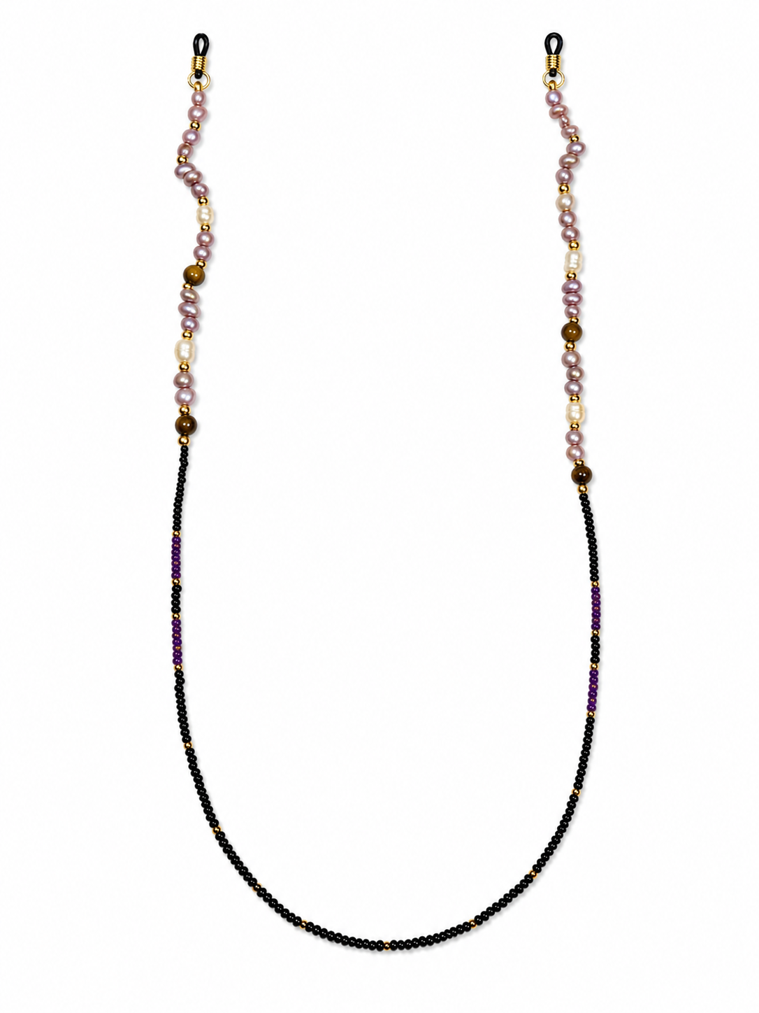Purple Pearl Black Bead Eyewear Chain