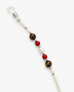 Red, White, Brown Pearl Eyeglass Chain