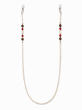 Red, White, Brown Pearl Eyeglass Chain