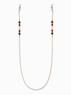 Red, White, Brown Pearl Eyeglass Chain