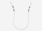 Red, White, Brown Pearl Eyeglass Chain