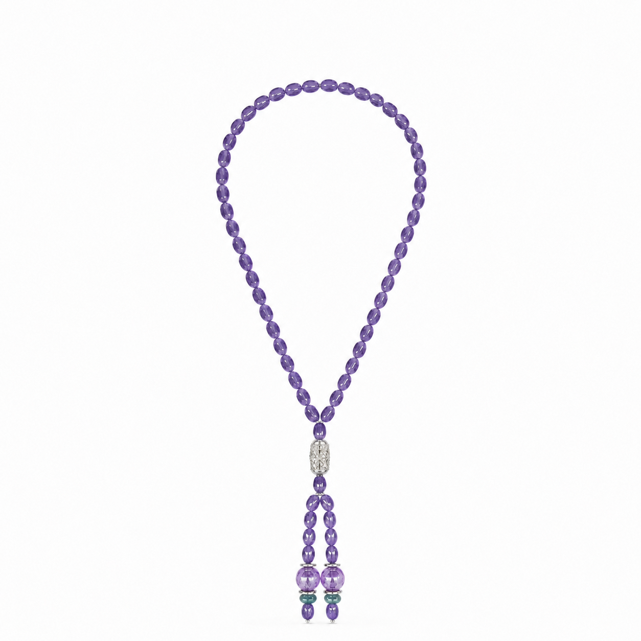 Violet Glass Bead Necklace