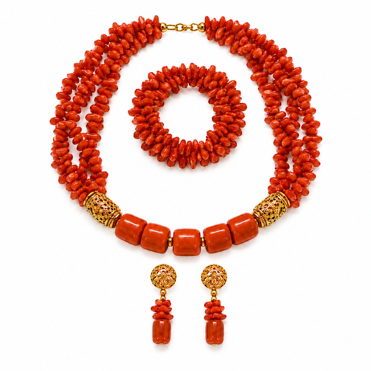 Coral Necklace Set