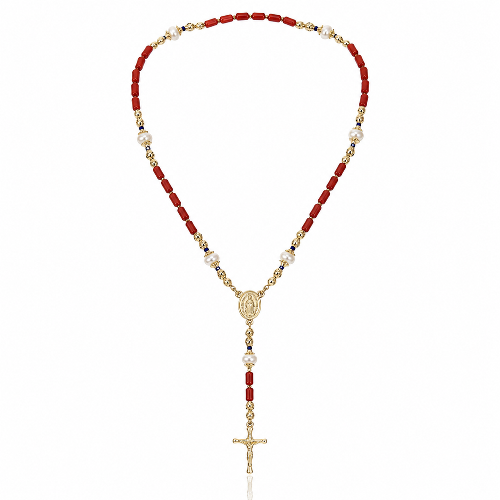 Coral Rosary Necklace