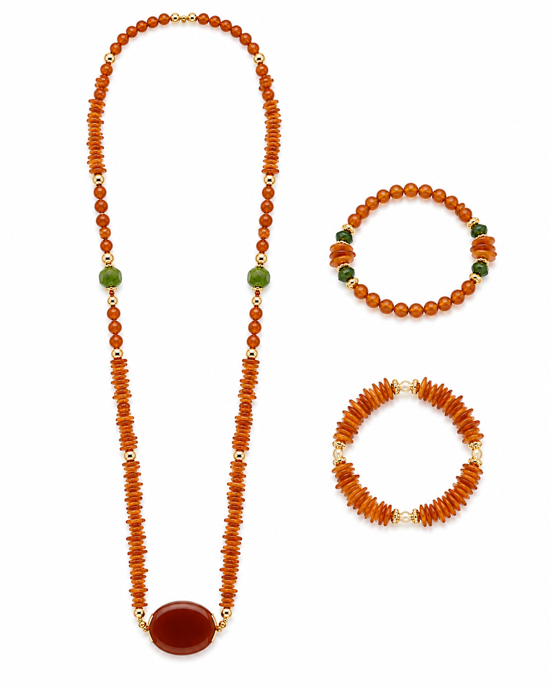Orange Necklace Set