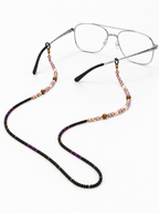 Purple Pearl Black Bead Eyewear Chain